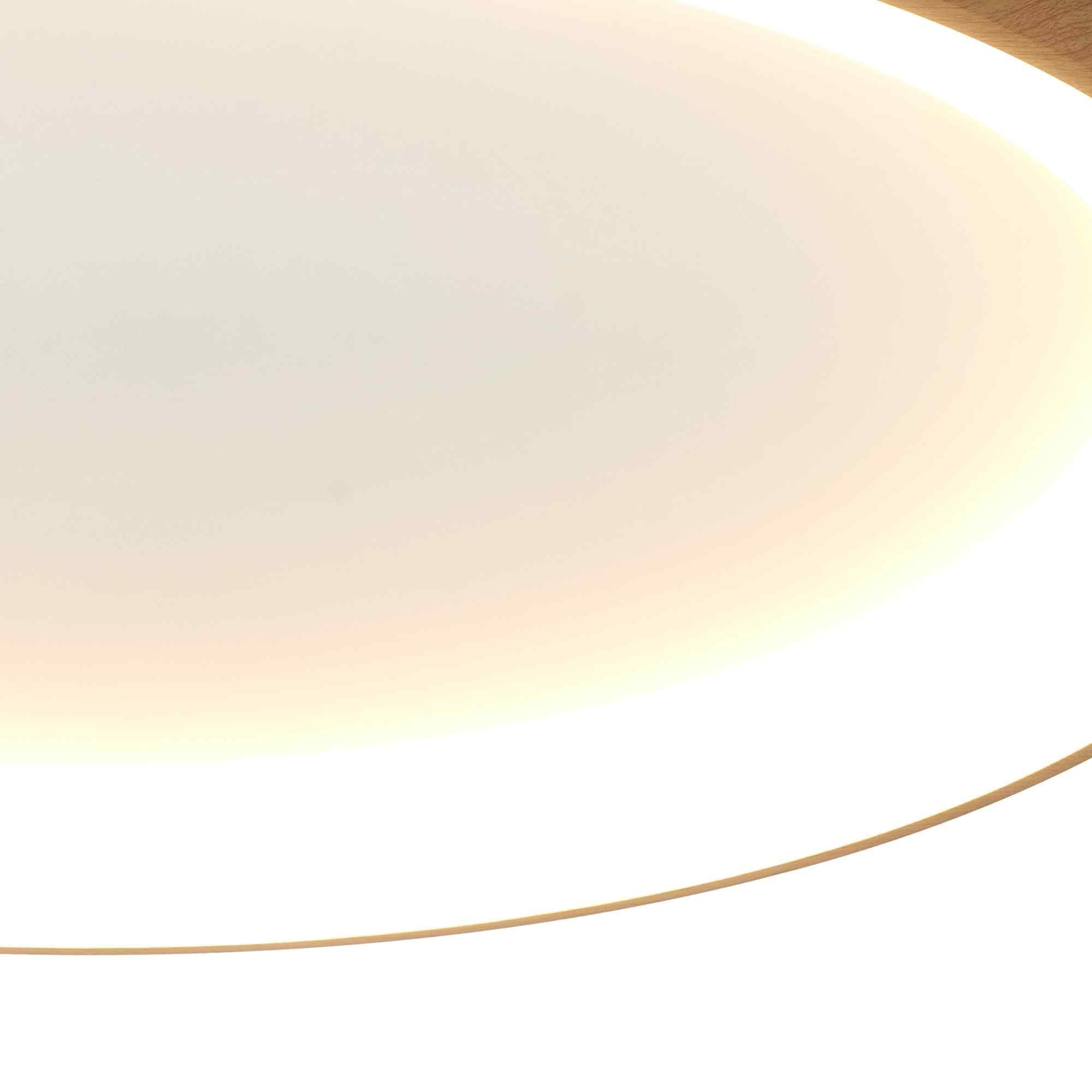 M8643 Niseko II Ring LED Flush Ceiling Light 90cm Remote Control Wood