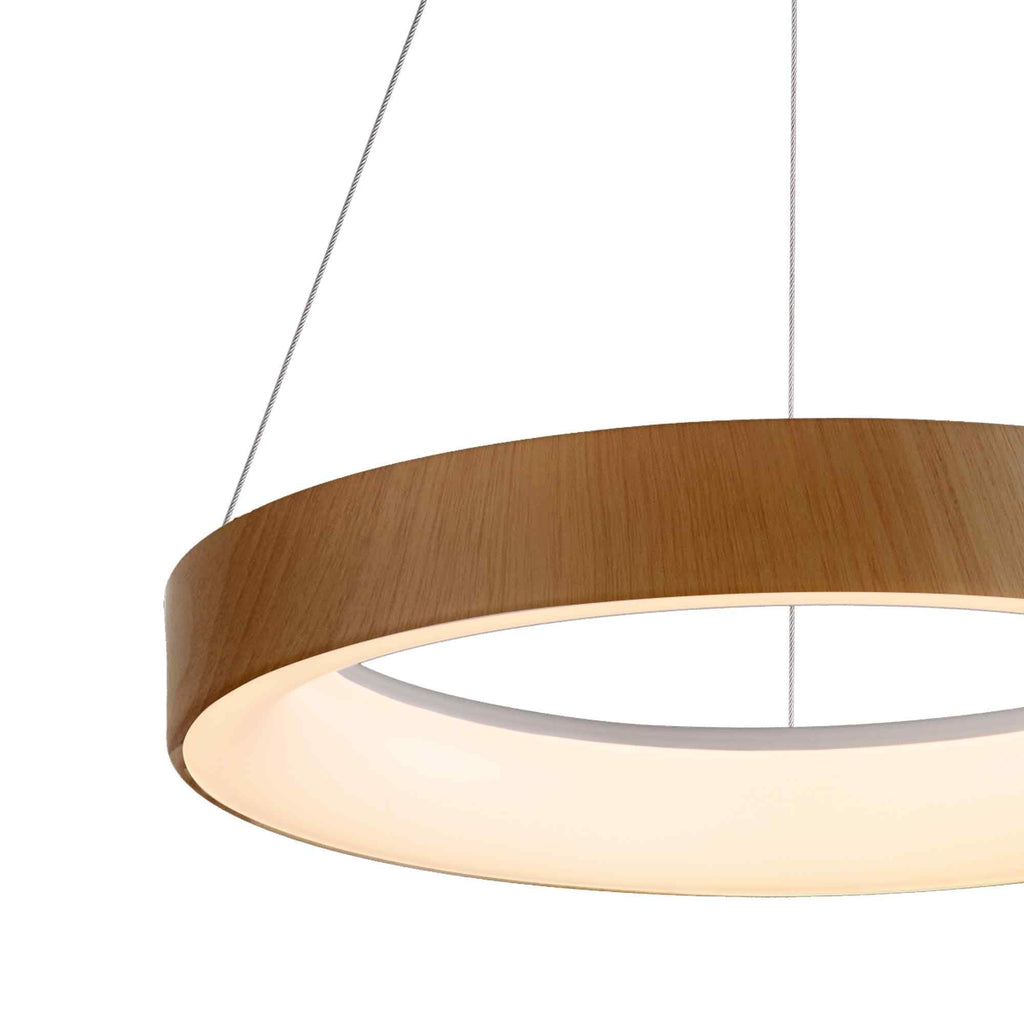 M8628 Niseko II Ring LED Pendant 38cm Remote Control Wood