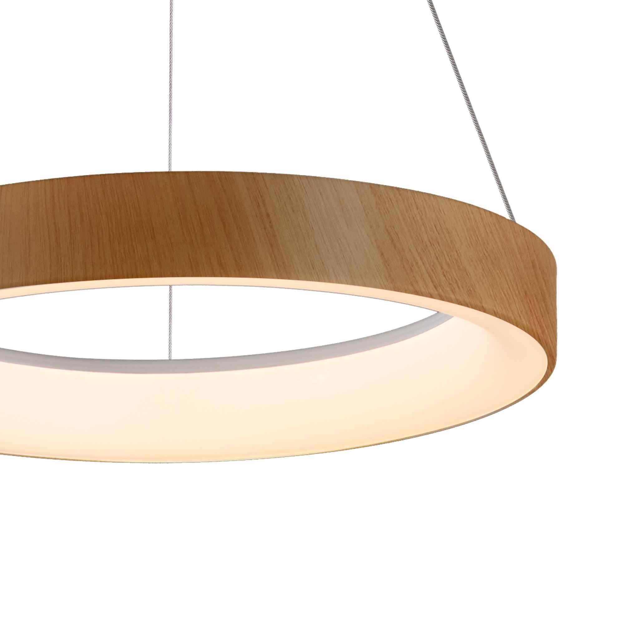 M8628 Niseko II Ring LED Pendant 38cm Remote Control Wood