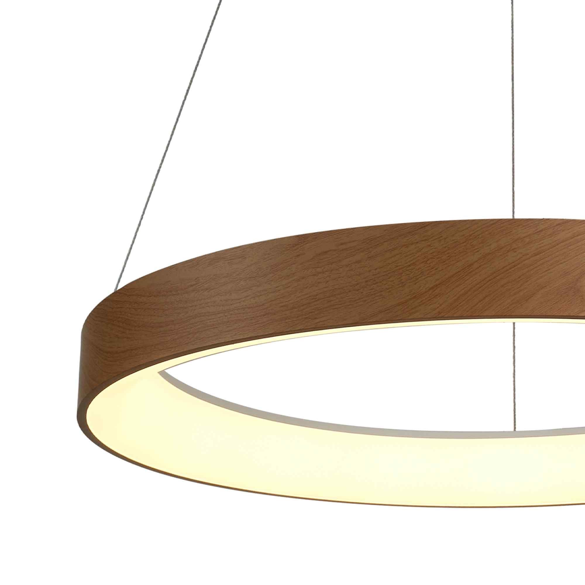 M8576 Niseko II Ring LED Pendant 50cm Remote Control Wood