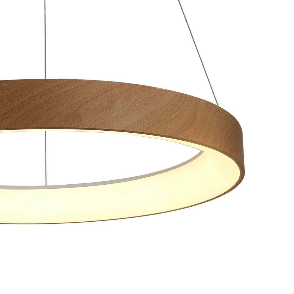 M8576 Niseko II Ring LED Pendant 50cm Remote Control Wood