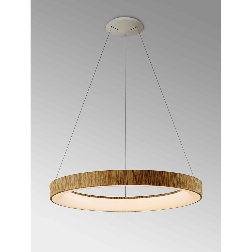 M8575 Niseko II Ring LED Pendant 65cm Remote Control Wood