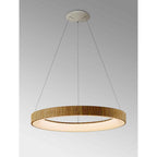 M8575 Niseko II Ring LED Pendant 65cm Remote Control Wood