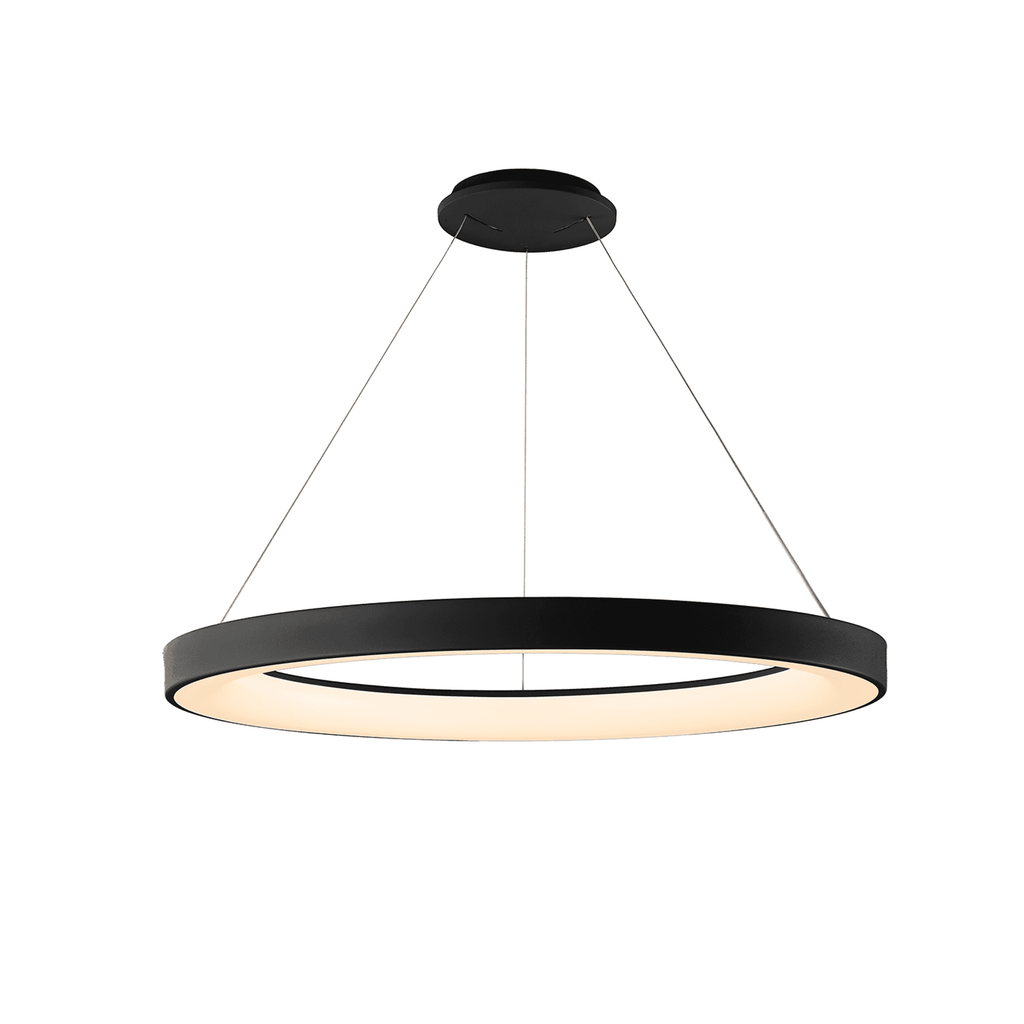 M8646 Niseko II Ring LED Pendant 90cm Remote Control Black