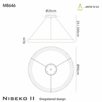 M8646 Niseko II Ring LED Pendant 90cm Remote Control Black