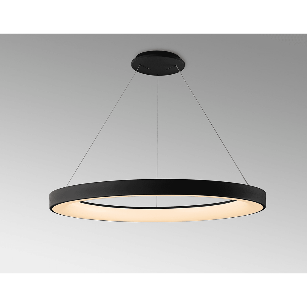 M8646 Niseko II Ring LED Pendant 90cm Remote Control Black