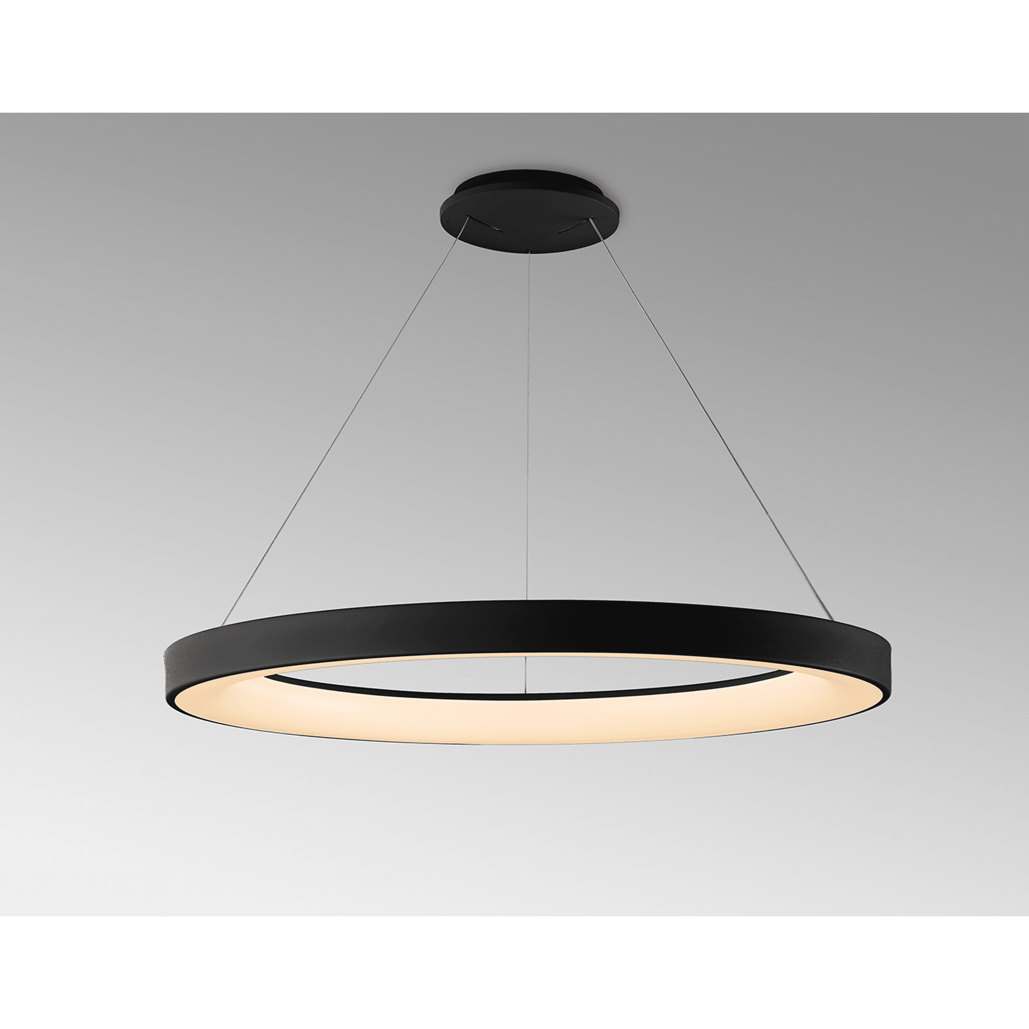 M8646 Niseko II Ring LED Pendant 90cm Remote Control Black