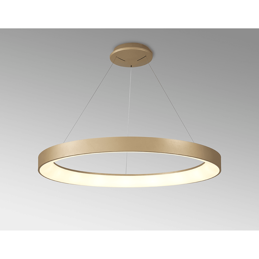 M8647 Niseko II Ring LED Pendant 90cm Remote Control Gold