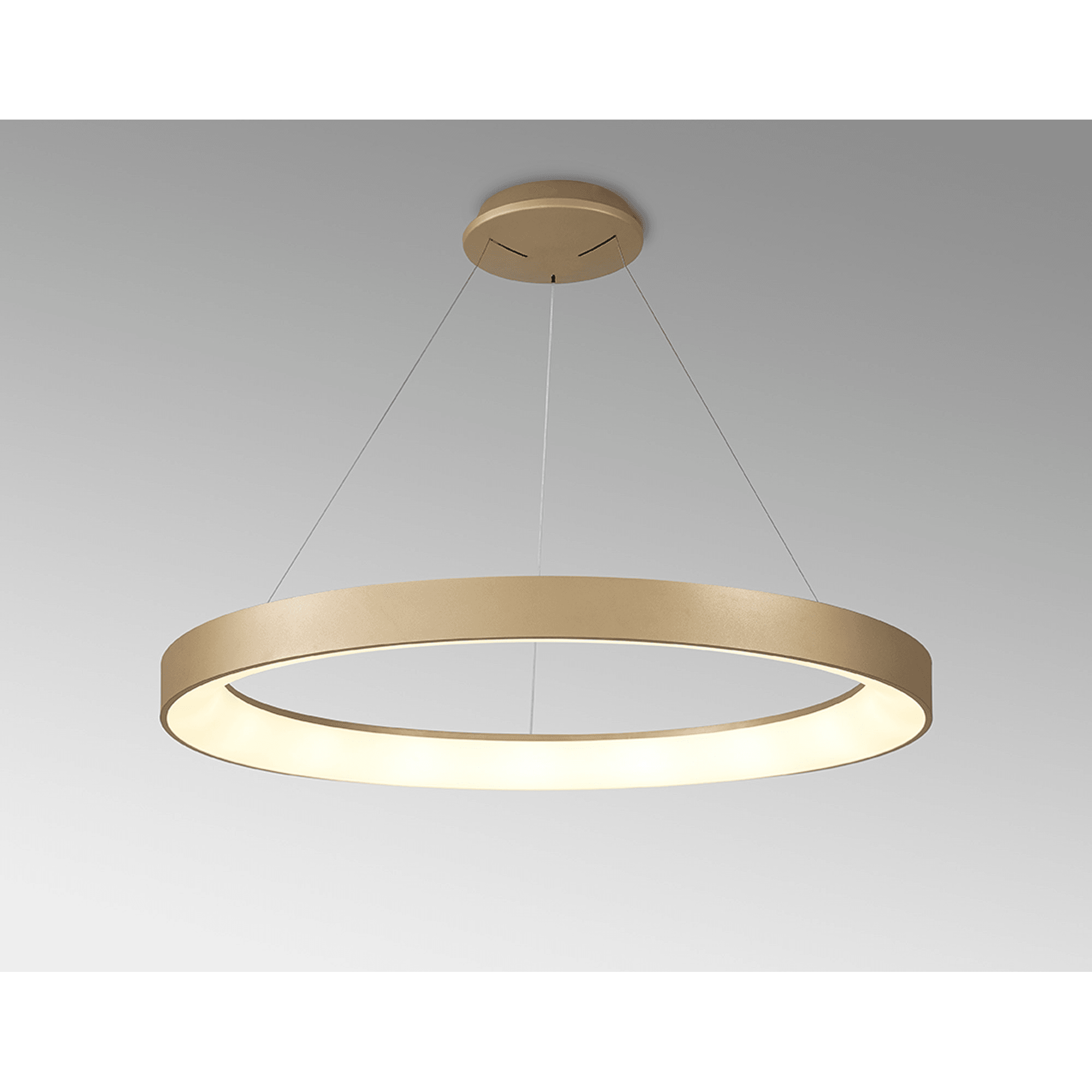M8647 Niseko II Ring LED Pendant 90cm Remote Control Gold