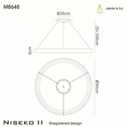 M8648 Niseko II Ring LED Pendant 90cm Remote Control Wood