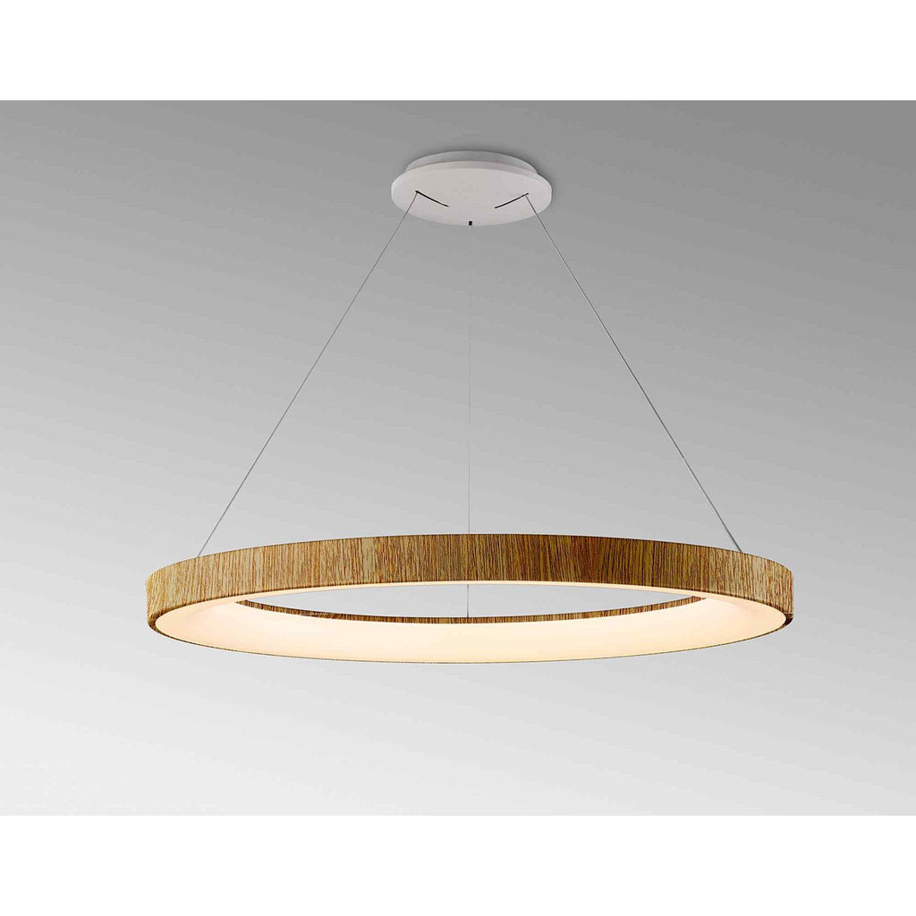 M8648 Niseko II Ring LED Pendant 90cm Remote Control Wood