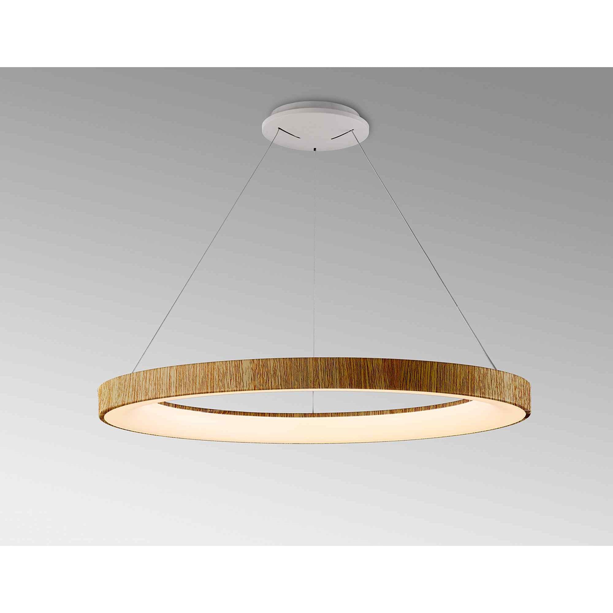 M8648 Niseko II Ring LED Pendant 90cm Remote Control Wood