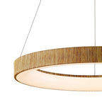 M8648 Niseko II Ring LED Pendant 90cm Remote Control Wood