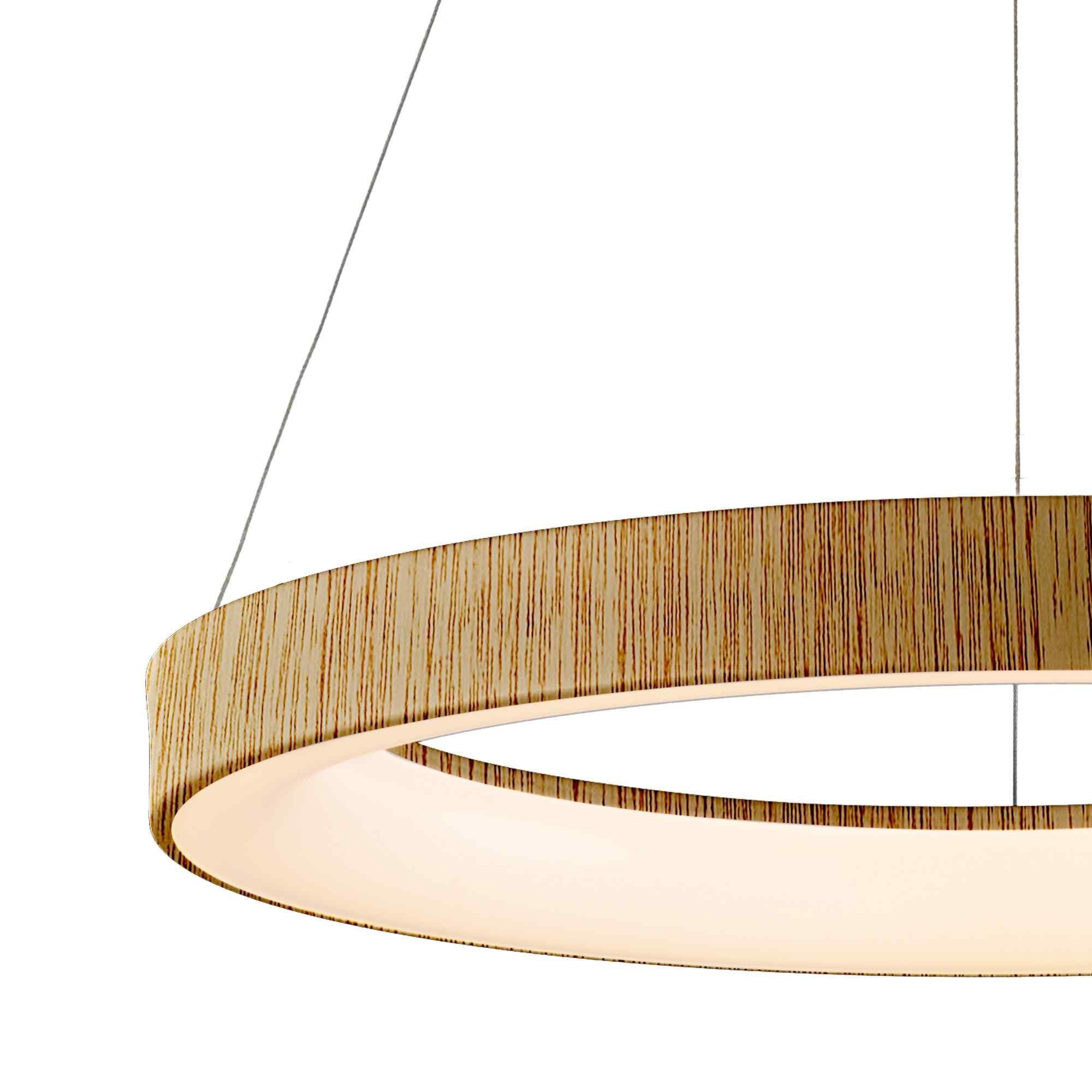 M8648 Niseko II Ring LED Pendant 90cm Remote Control Wood