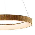 M8648 Niseko II Ring LED Pendant 90cm Remote Control Wood