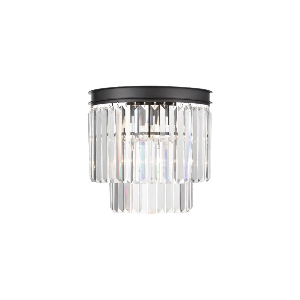 FL2413-3 Perdita 3 Light Wall Light Black Crystal