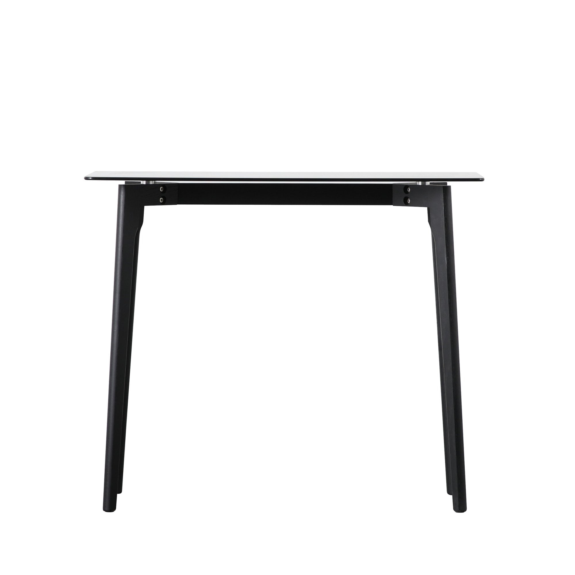 109461 Black Stained Oak And Glass Top Console Table