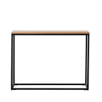 109470 Natural Oak Veneer And Matt Black Console Table