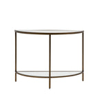 109473 Aged Gold Leaf Demi Lune Console Table