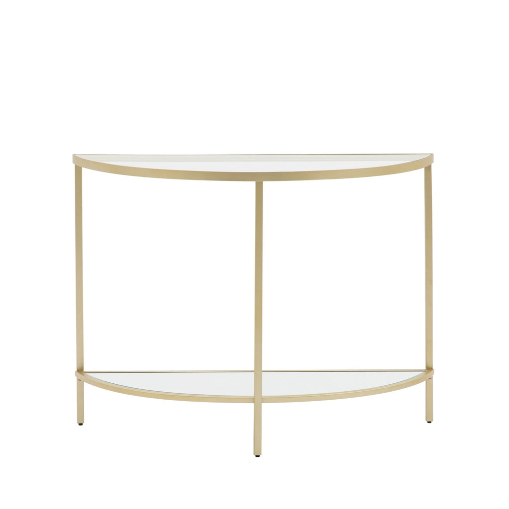 109474 Champagne Gold Demi Lune Table