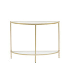 109474 Champagne Gold Demi Lune Table