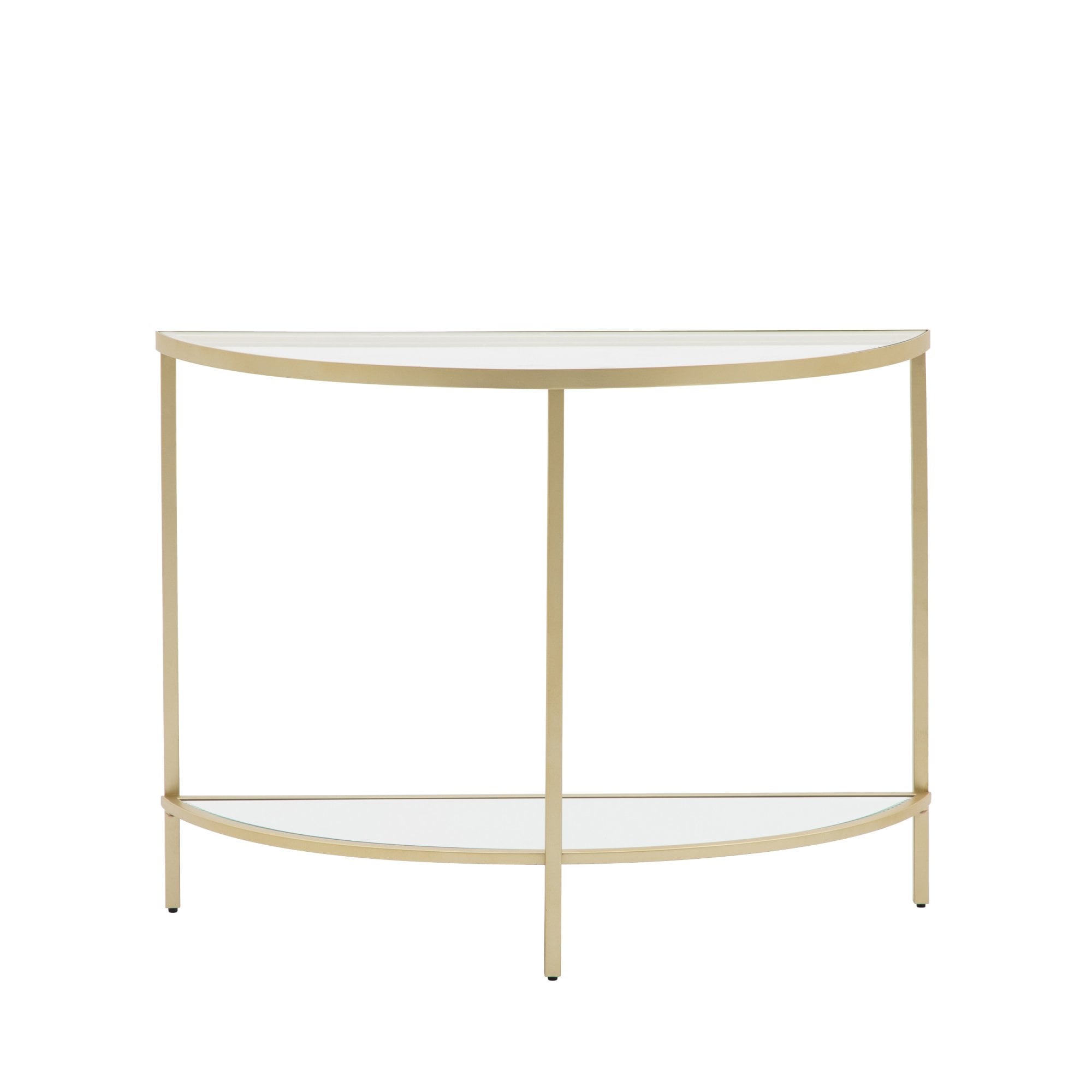 109474 Champagne Gold Demi Lune Table
