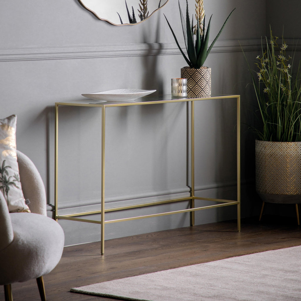 109488 Champagne Gold Console Table