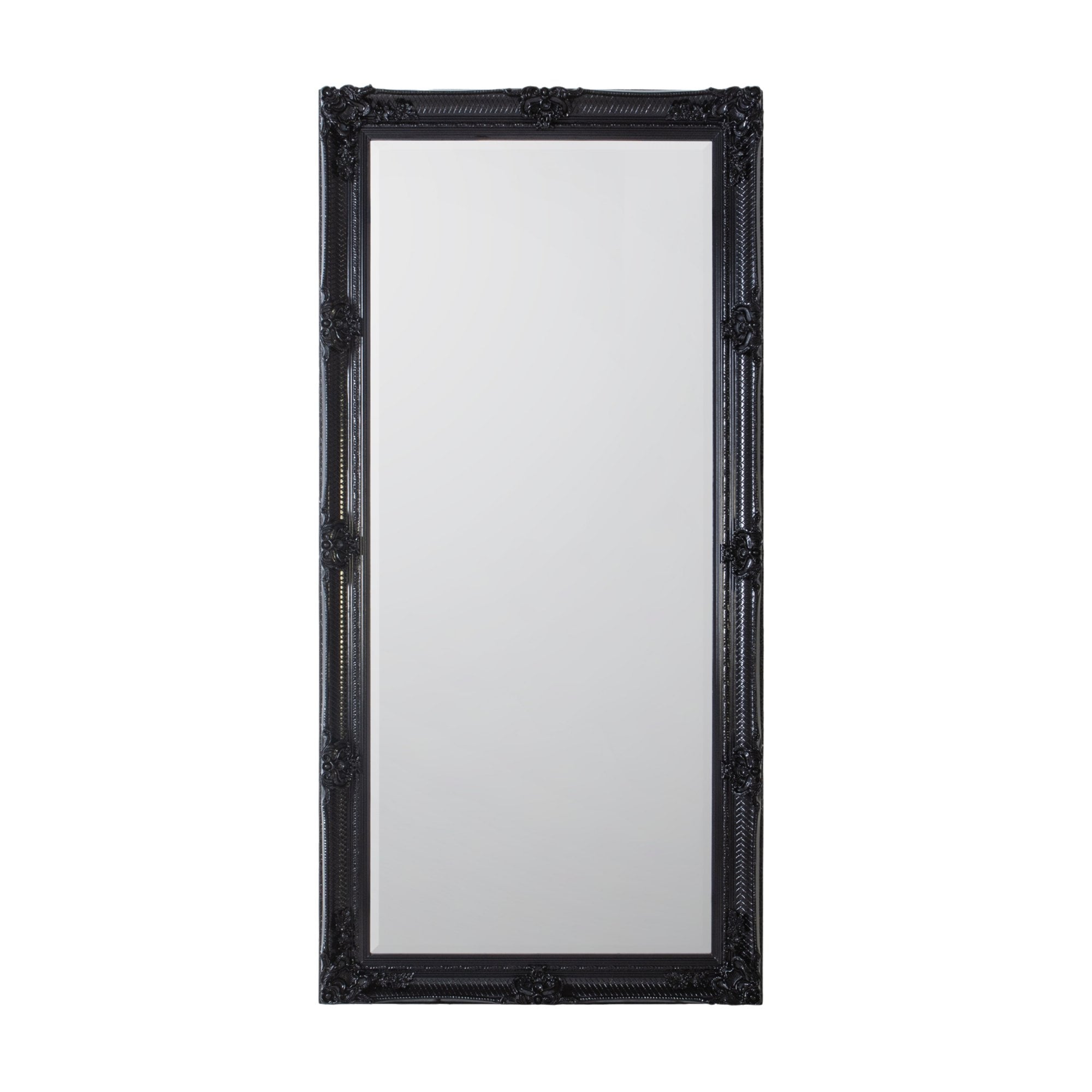 109493 Black Wood Rectangle Leaner Mirror