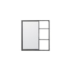 109514 Matt Black Rectangle Mirror With Shelves