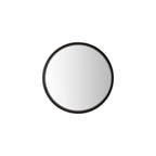109525 Solid Wooden Charcoal Black Round Mirror