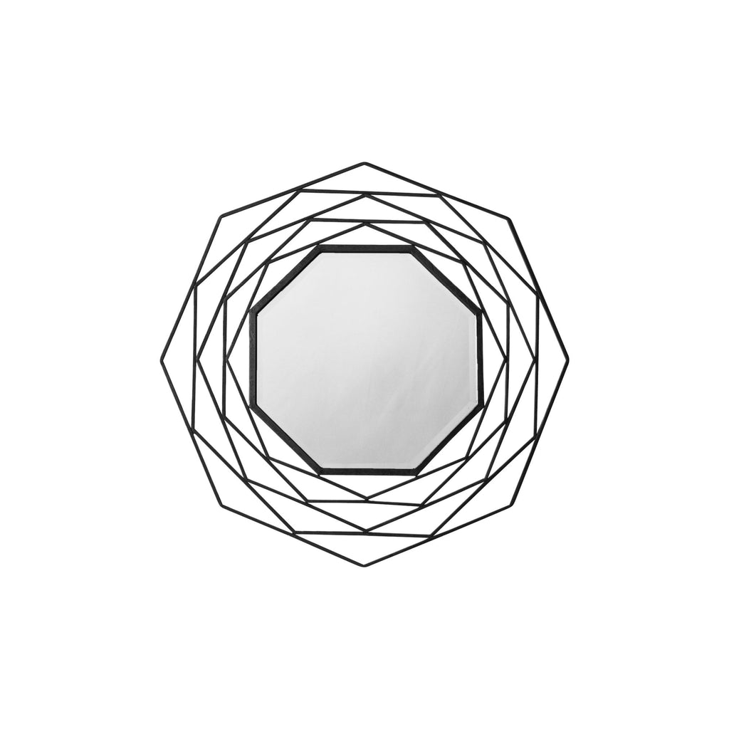109592 Matt Black Octagon Mirror