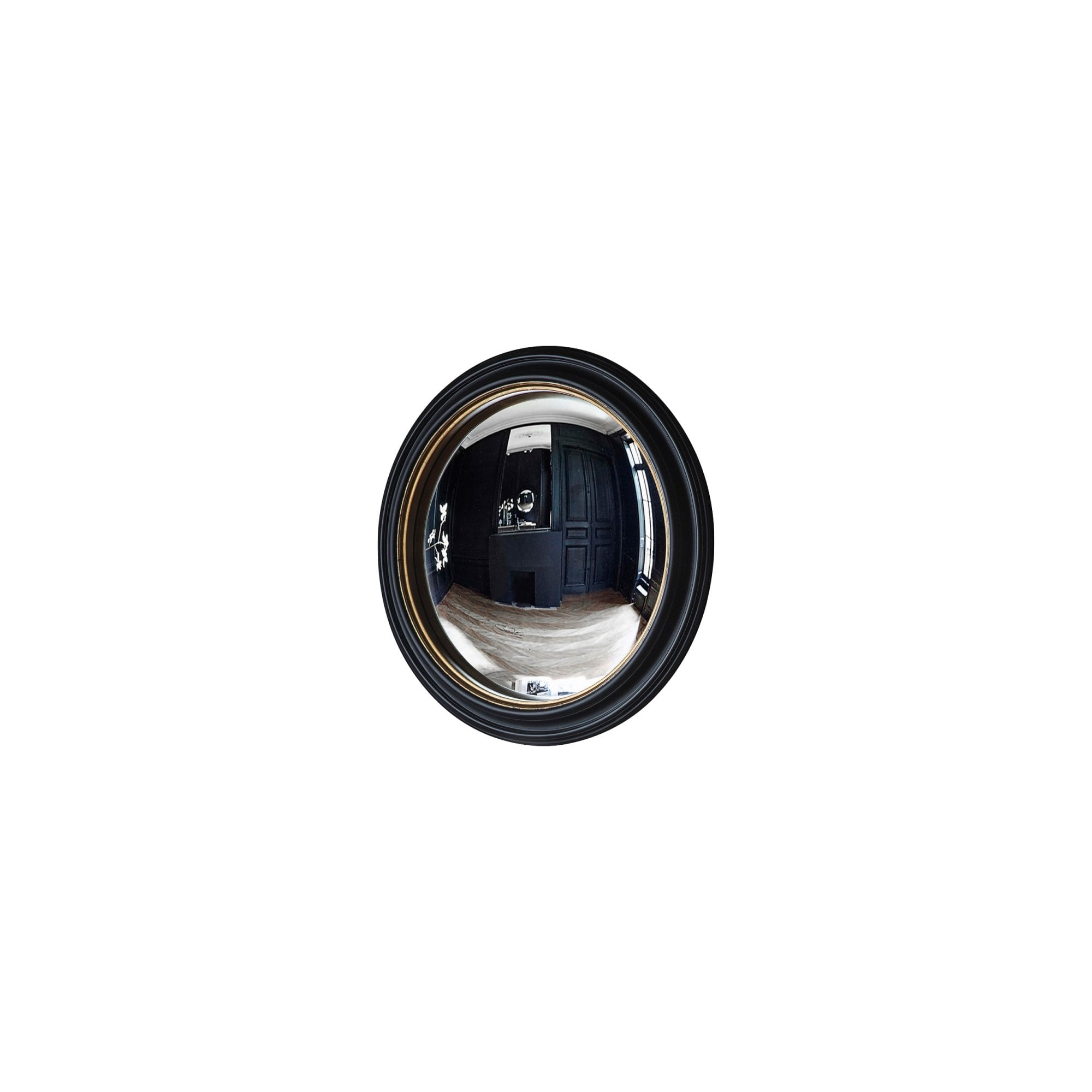 109737 Matt Black Medium Round Convex Mirror