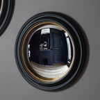 109737 Matt Black Medium Round Convex Mirror