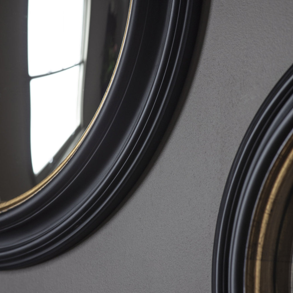 109737 Matt Black Medium Round Convex Mirror