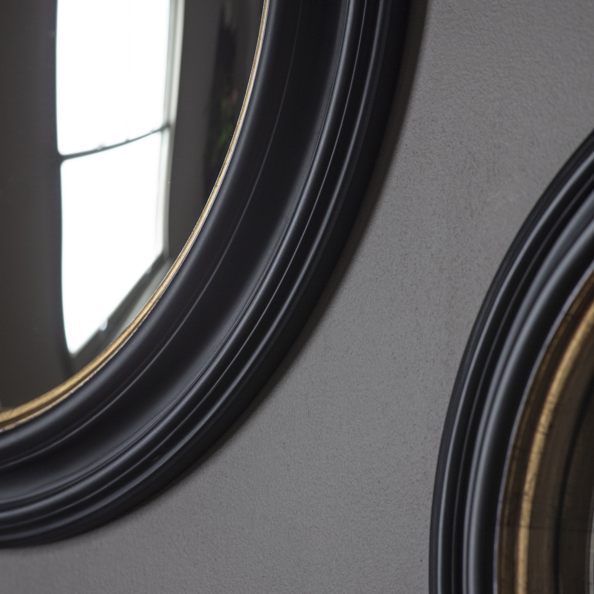 109737 Matt Black Medium Round Convex Mirror