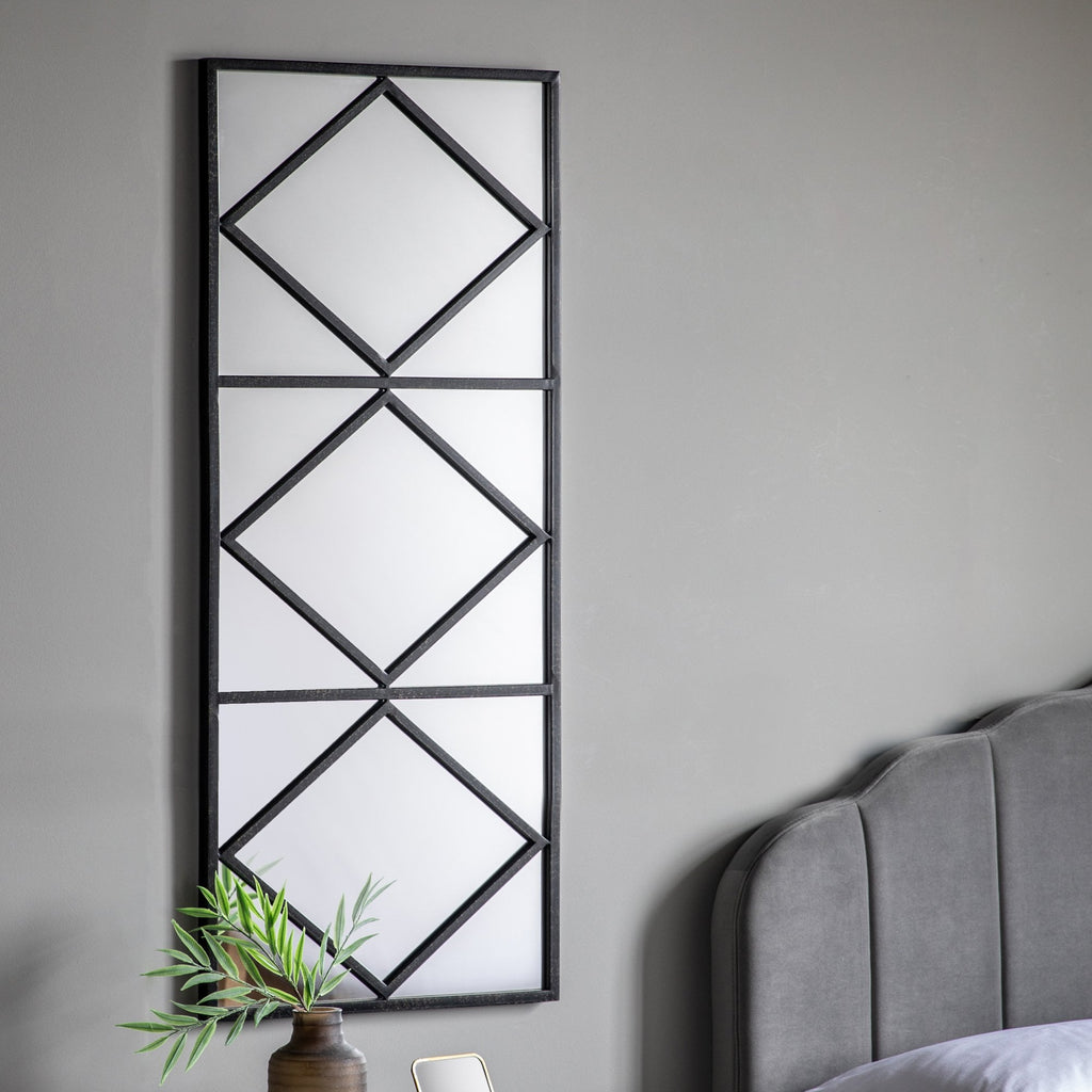 109747 Matt Black Rectangular Mirror