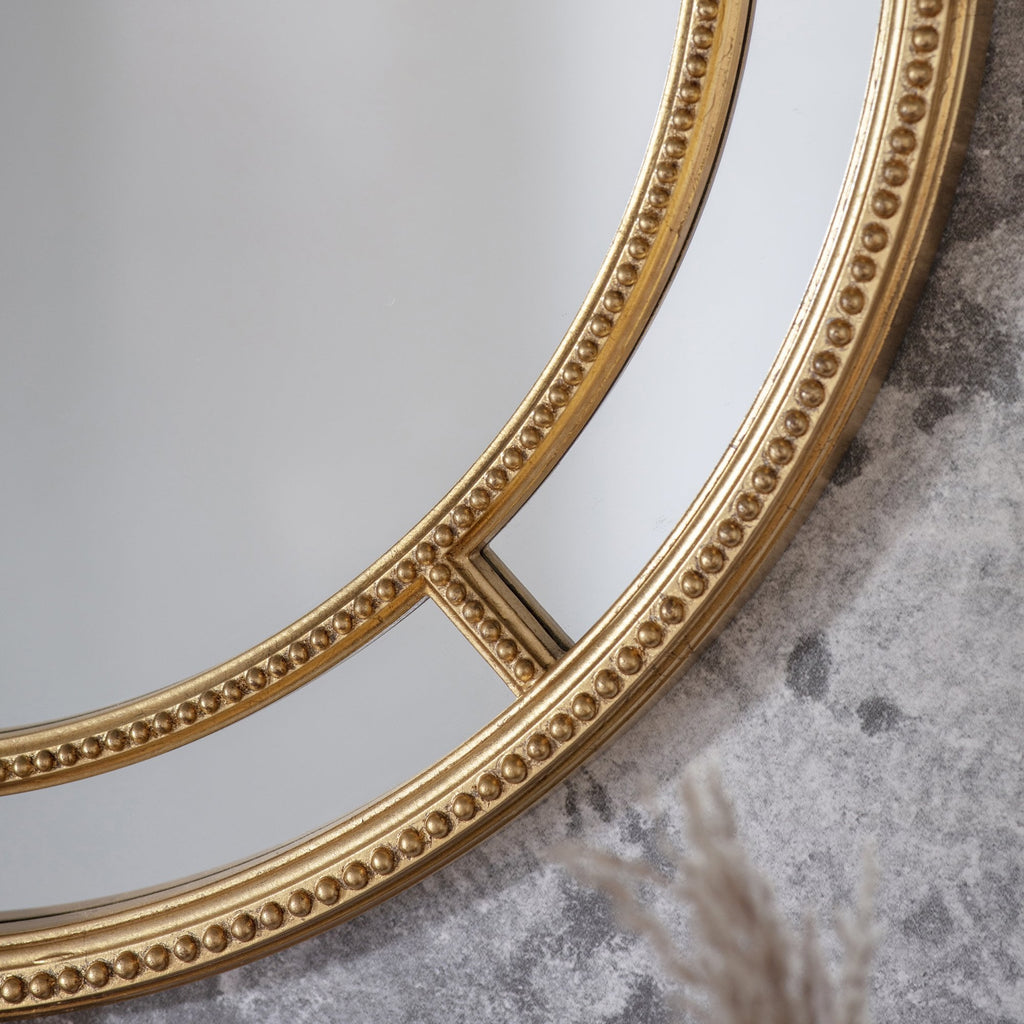109752 Antique Gold Round Mirror