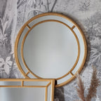 109752 Antique Gold Round Mirror