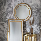 109752 Antique Gold Round Mirror