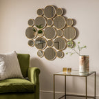 109774 Satin Gold Interlinking Decorative Mirror