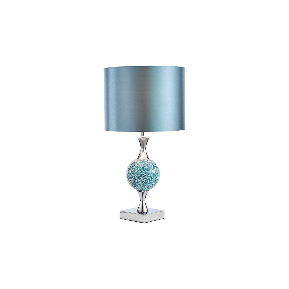 Dar ELS4223 Elsa Table Lamp Blue Mosaic With Shade