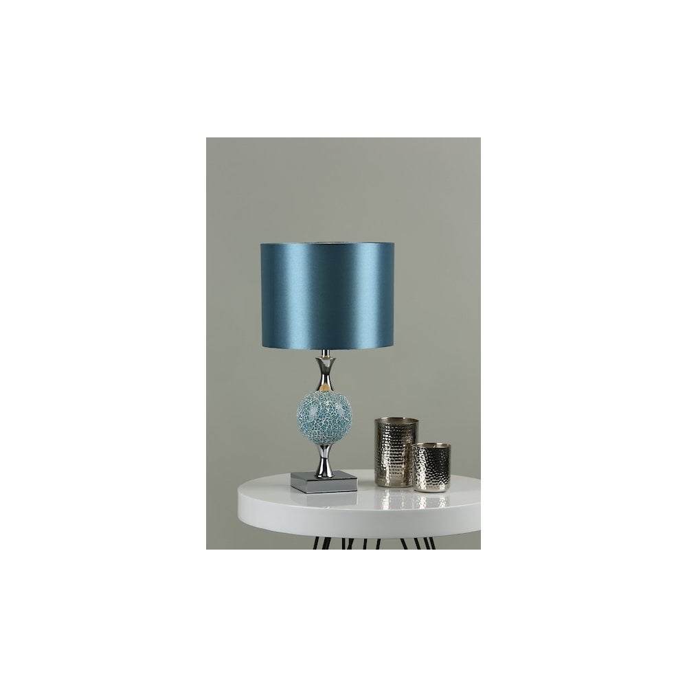 Dar ELS4223 Elsa Table Lamp Blue Mosaic With Shade