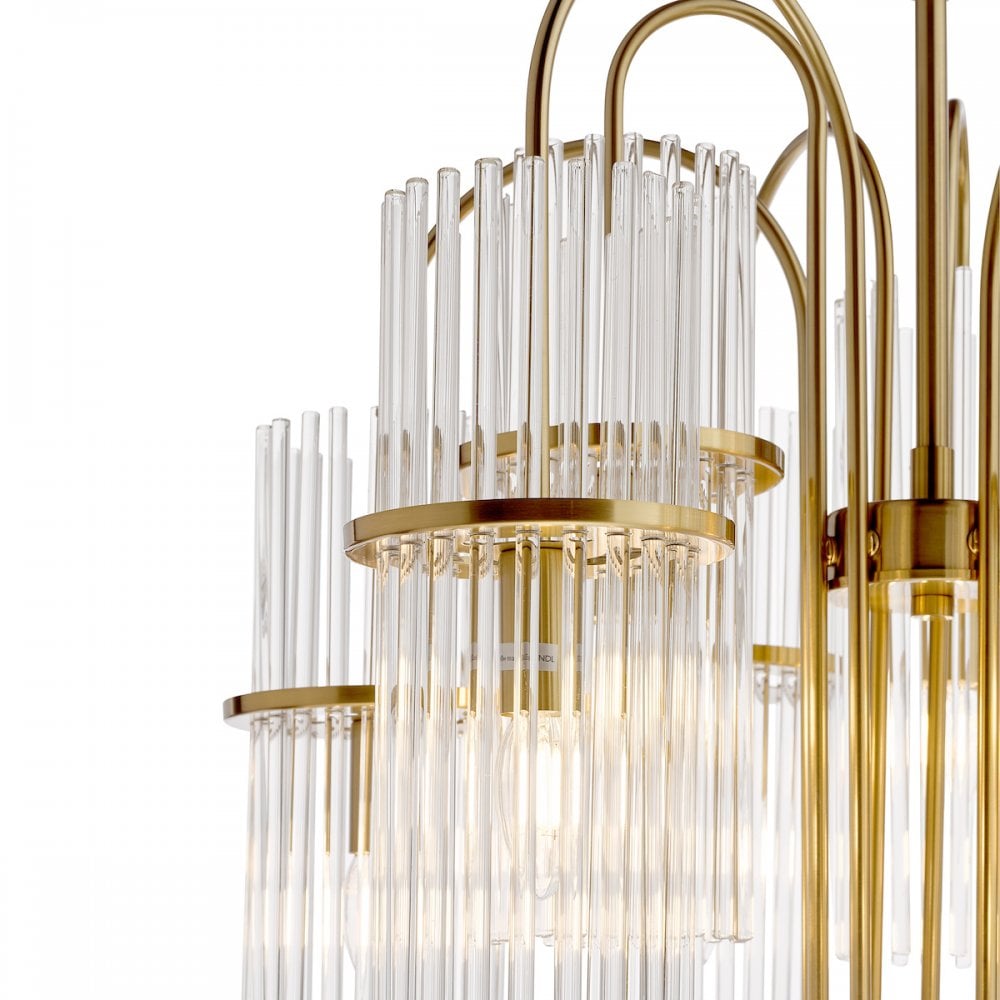 ENI1335 Eniola 9 Light Pendant Natural Brass and Glass