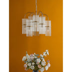ENI1335 Eniola 9 Light Pendant Natural Brass and Glass
