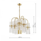 ENI1335 Eniola 9 Light Pendant Natural Brass and Glass