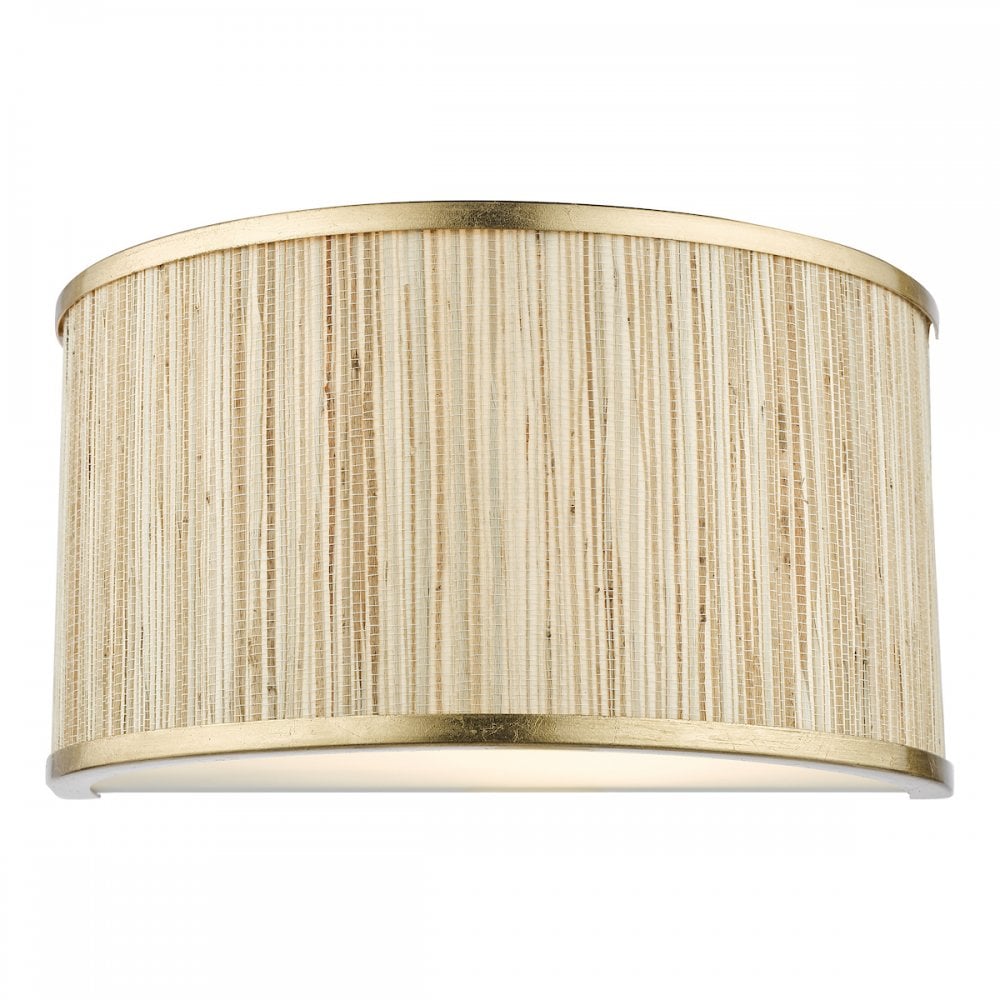 FEN0935 Fenella 2 Light Wall Light Gold Leaf and Seagrass
