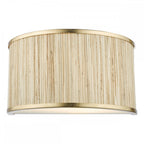 FEN0935 Fenella 2 Light Wall Light Gold Leaf and Seagrass