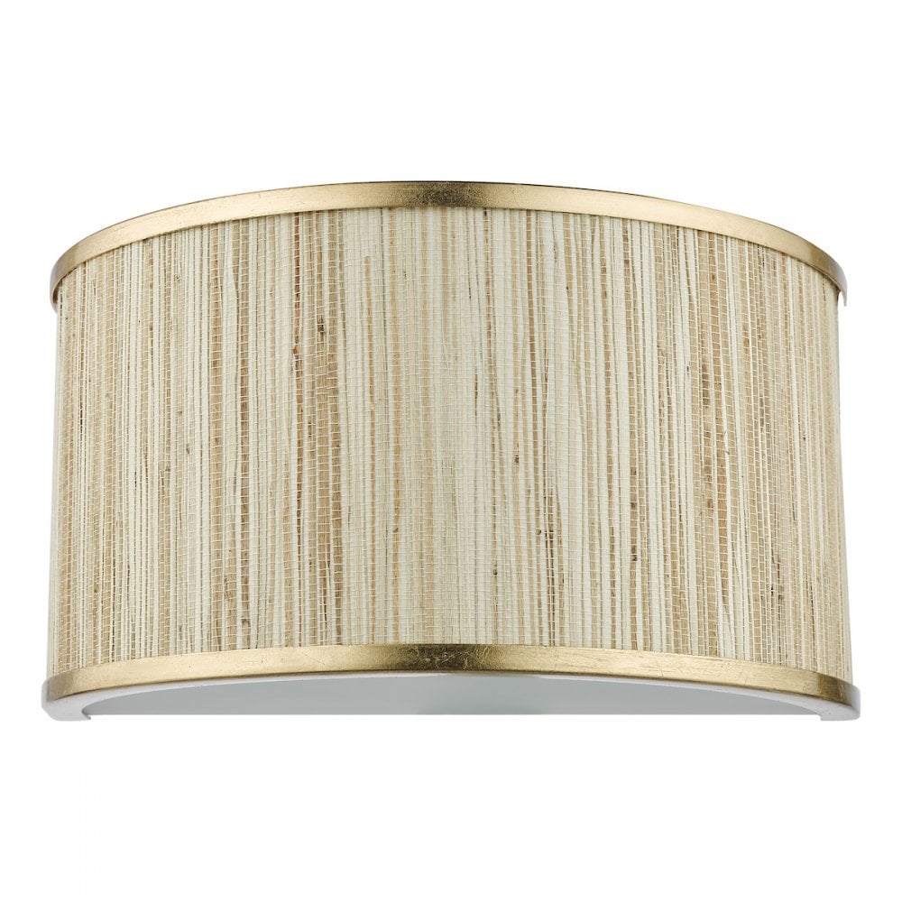 FEN0935 Fenella 2 Light Wall Light Gold Leaf and Seagrass