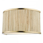 FEN0935 Fenella 2 Light Wall Light Gold Leaf and Seagrass