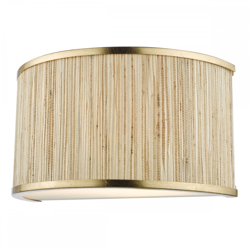 FEN0935 Fenella 2 Light Wall Light Gold Leaf and Seagrass